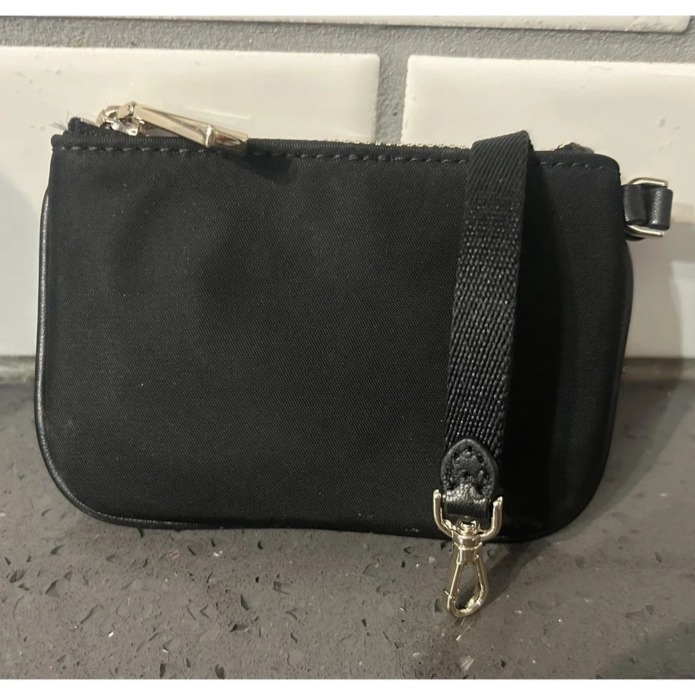New Kate‎ Spade Black Coin Purse Wallet W/Clip Keys